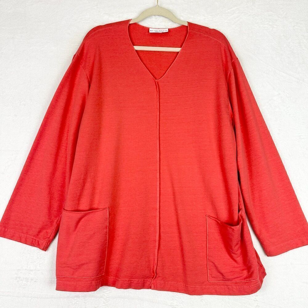 Bryn Walker Sunday Shirt Size Medium Coral Bamboo French Terry Lagenlook